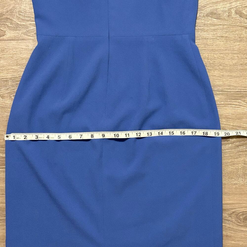 Dress The Population Lita Dress Sz M Blue Jay Tie Shoulder Cocktail Midi Sheath - Picture 6 of 16